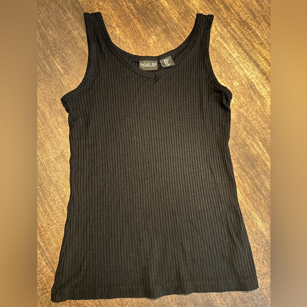 Black ribbed tank top
